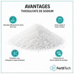 Thiosulfate de sodium pentahydraté 250 g – Produit chimique industriel pour neutralisation du chlore, traitement de l’eau, procédés techniques et usages industriels – Image 5
