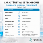 Thiosulfate de sodium pentahydraté 250 g – Produit chimique industriel pour neutralisation du chlore, traitement de l’eau, procédés techniques et usages industriels – Image 4