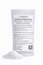 Sulfate de Magnésium 750 g (Sel d’Epsom) Engrais Minéral Naturel pour Plantes, Gazon et Potager – Corrige les Carences en Magnésium et Soufre – Favorise la Croissance et un Feuillage Sain