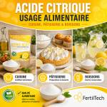 Acide Citrique Monohydraté 1.5 kg E330 Qualité Alimentaire & Technique 100% Pur Pour Usages Alimentaires Cuisine et Pâtisserie | Convient Aussi au Nettoyage Naturel Vegan – Image 6