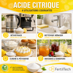 Acide Citrique Monohydraté 1.5 kg E330 Qualité Alimentaire & Technique 100% Pur Pour Usages Alimentaires Cuisine et Pâtisserie | Convient Aussi au Nettoyage Naturel Vegan – Image 2